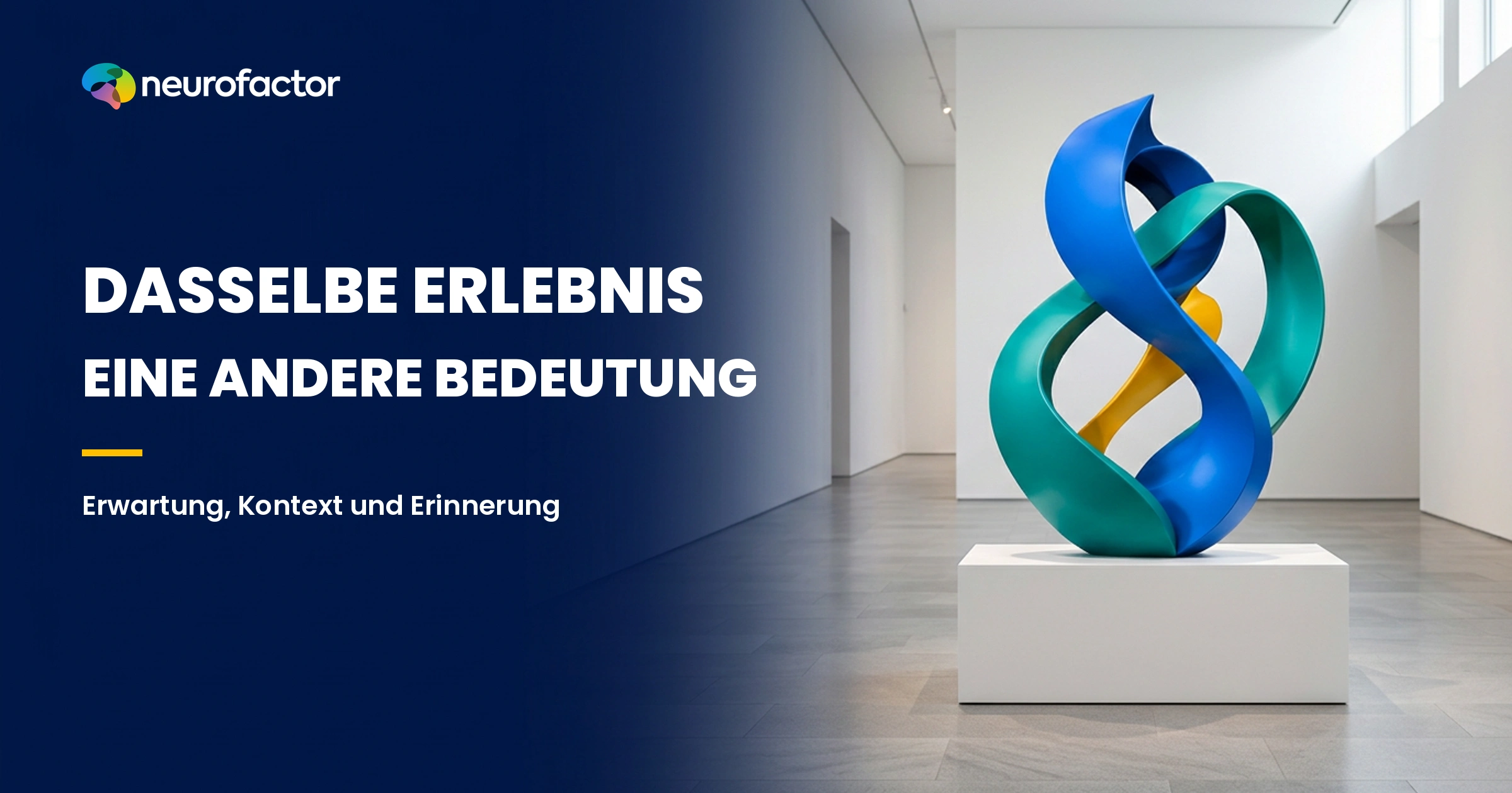 Eine abstrakte Ausstellungssituation mit zwei möglichen Deutungen desselben Erlebnisses: Neugier und Unsicherheit.