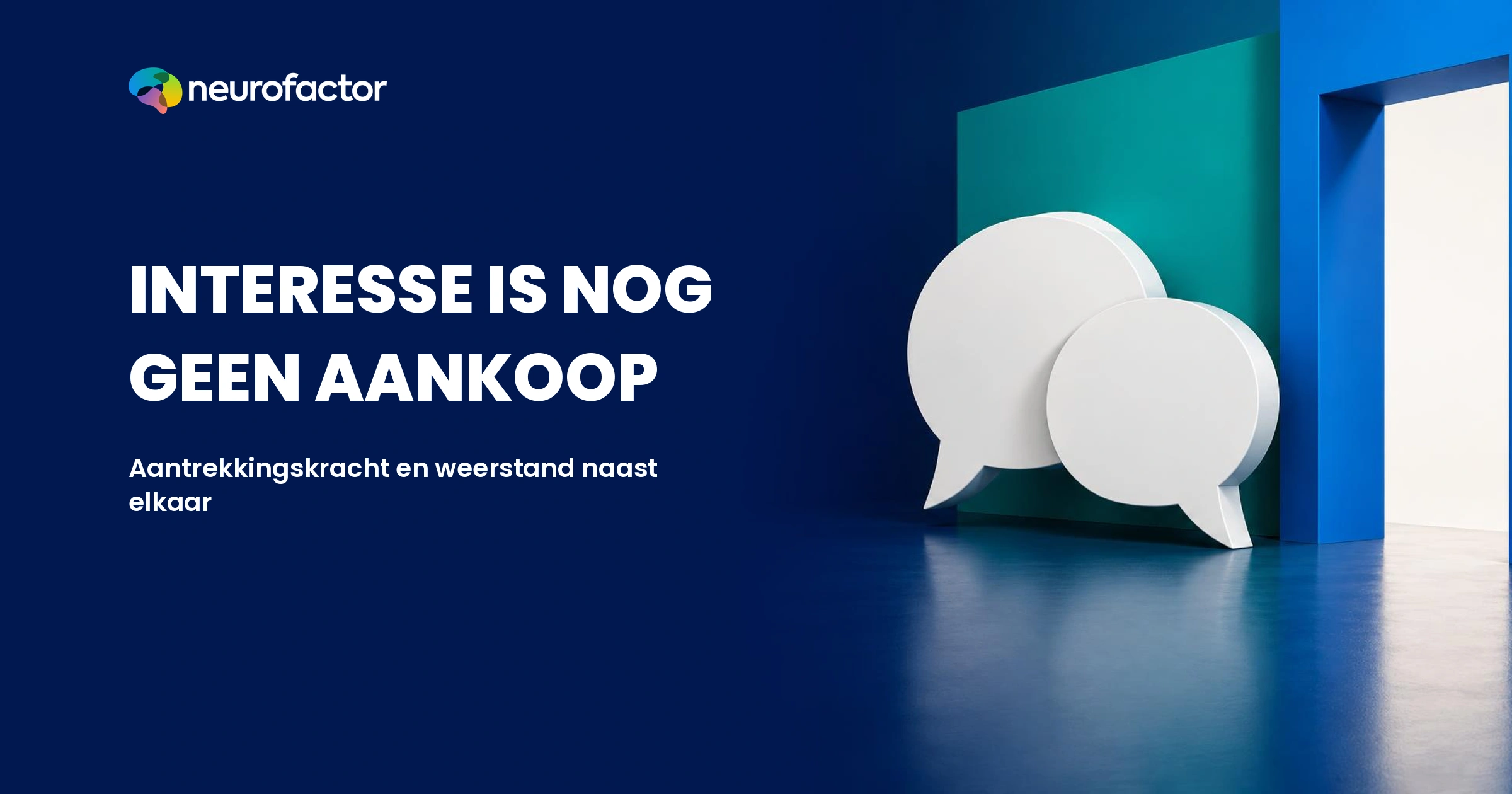 Neurofactor infographic bij Associaties in sales: waarom geïnteresseerde klanten toch niet kopen: keuzeassociaties en onderzoekslogica.