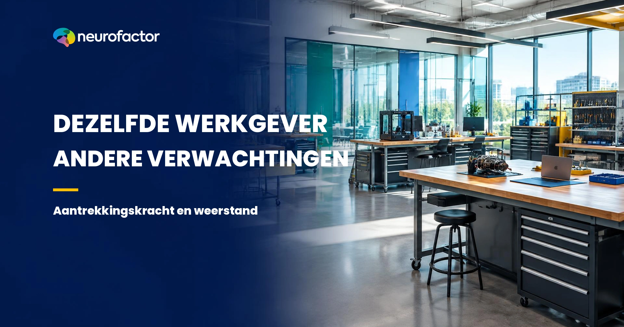 Schematisch werkgeversbeeld met twee mogelijke verwachtingen: aantrekkingskracht en weerstand bij hetzelfde bedrijf.
