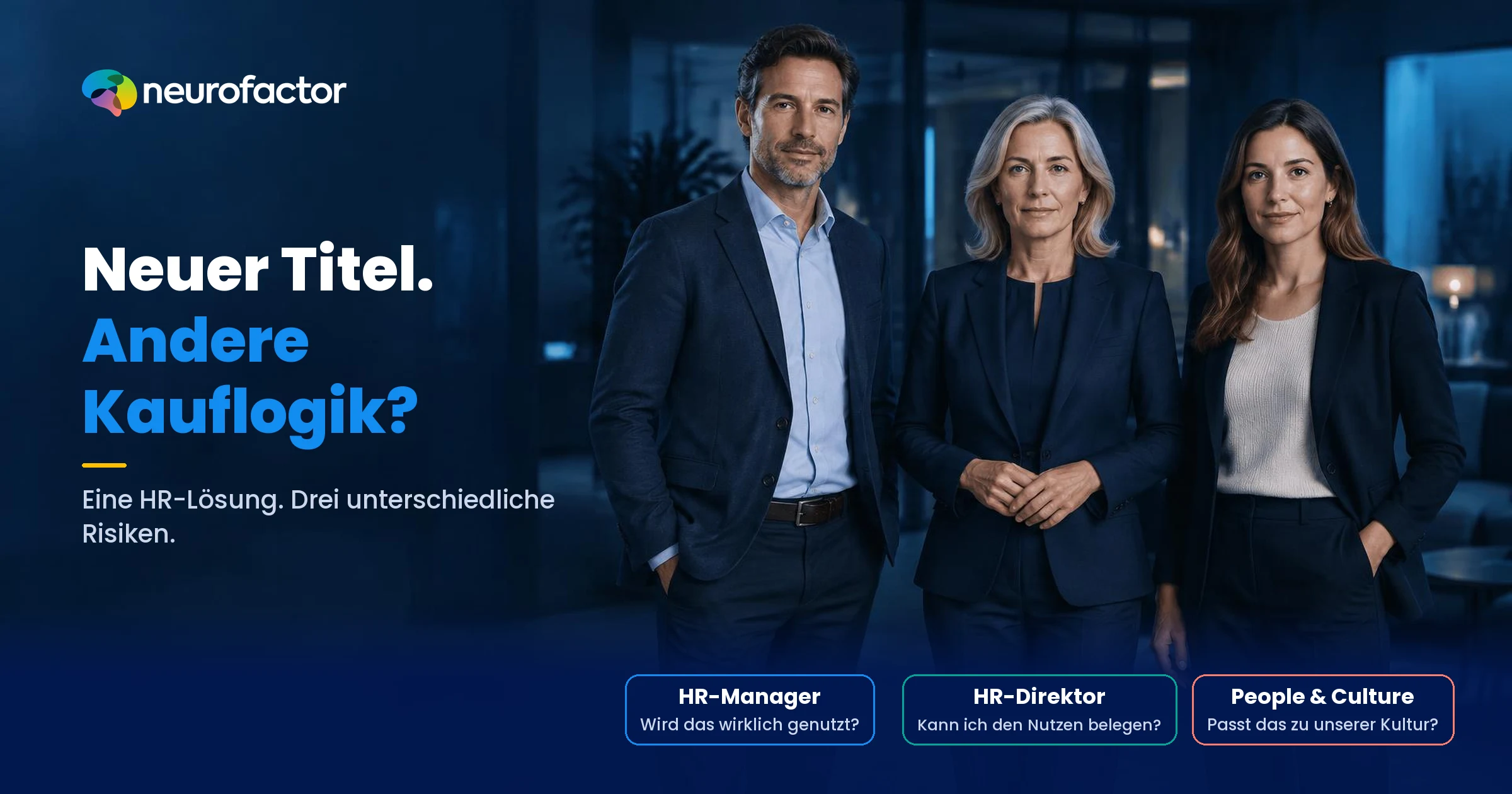 HR-Manager, HR-Direktor und People & Culture prüfen eine HR-Lösung anhand von Akzeptanz, belegbarem Nutzen und Kulturpassung.