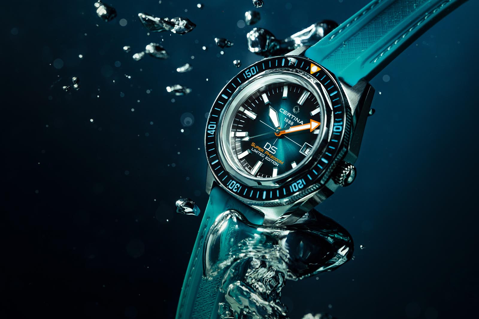 Certina DS diving watch photographed underwater