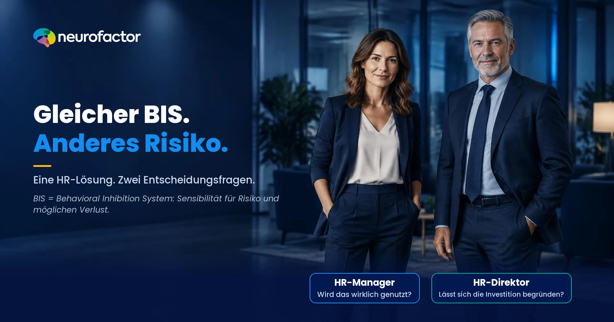 HR-Manager und HR-Direktor haben beide BIS 6, beurteilen aber Einführungsrisiko und begründbaren Unternehmensnutzen unterschiedlich.