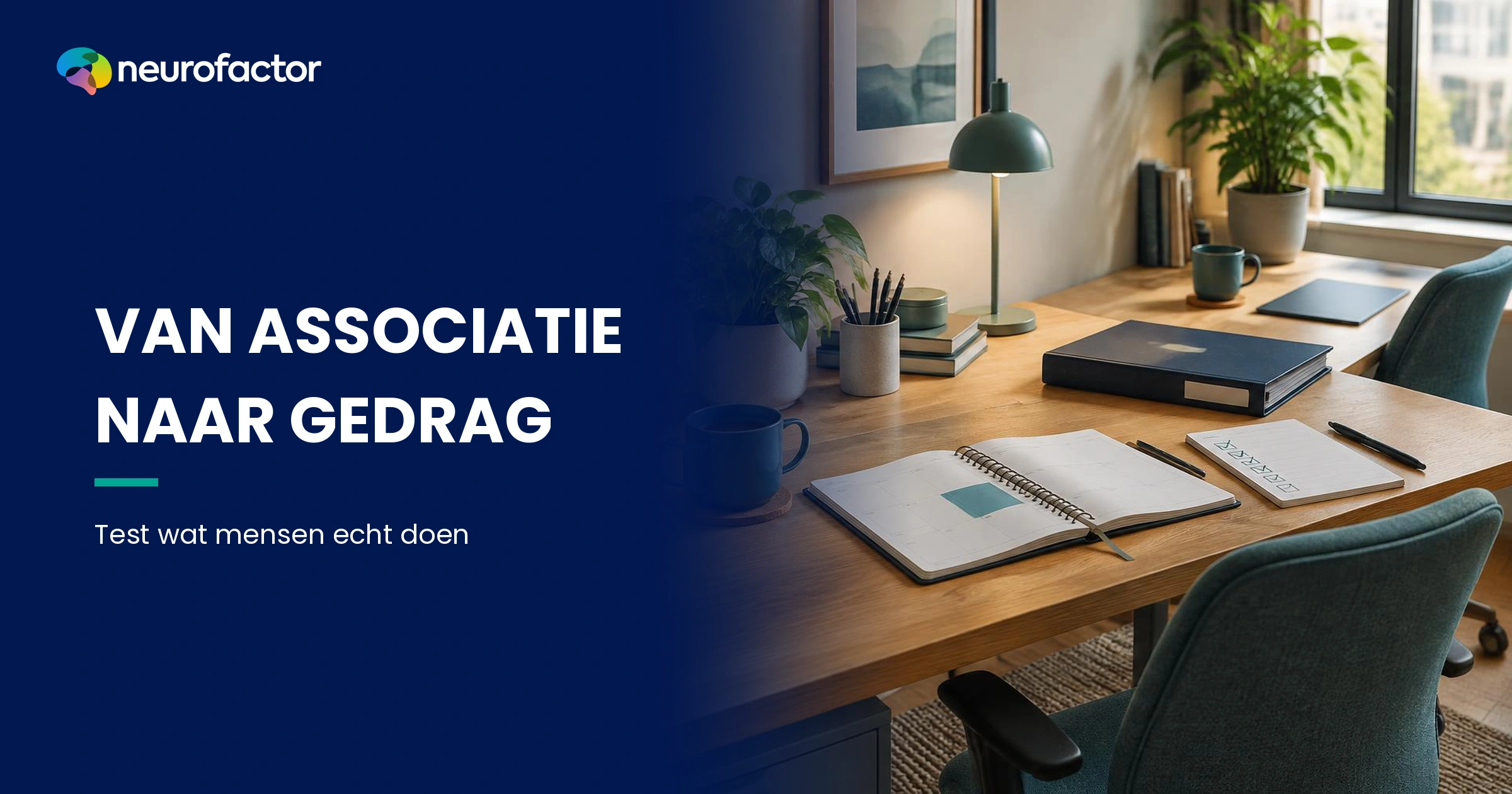 Conceptueel beeld van een medewerker die een stagiair begeleidt, met afzonderlijke lagen voor associatie en daadwerkelijk gedrag.