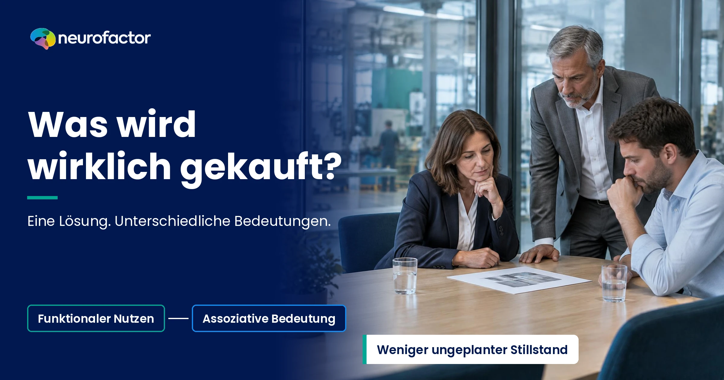 Fiktives B2B-Gespräch über Instandhaltungssoftware, bei dem eine funktionale Lösung für Beteiligte unterschiedliche Bedeutungen hat.