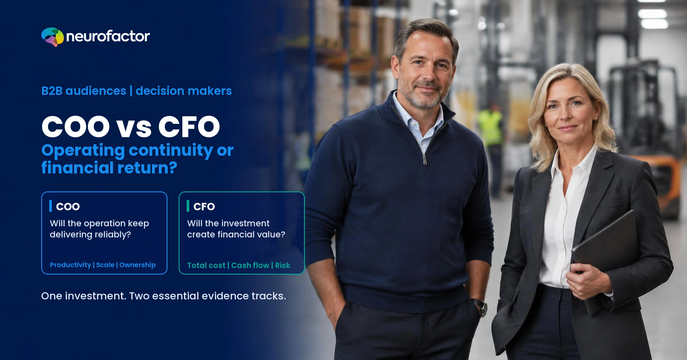 COO and CFO assess the same automation investment through operating continuity and financial return.